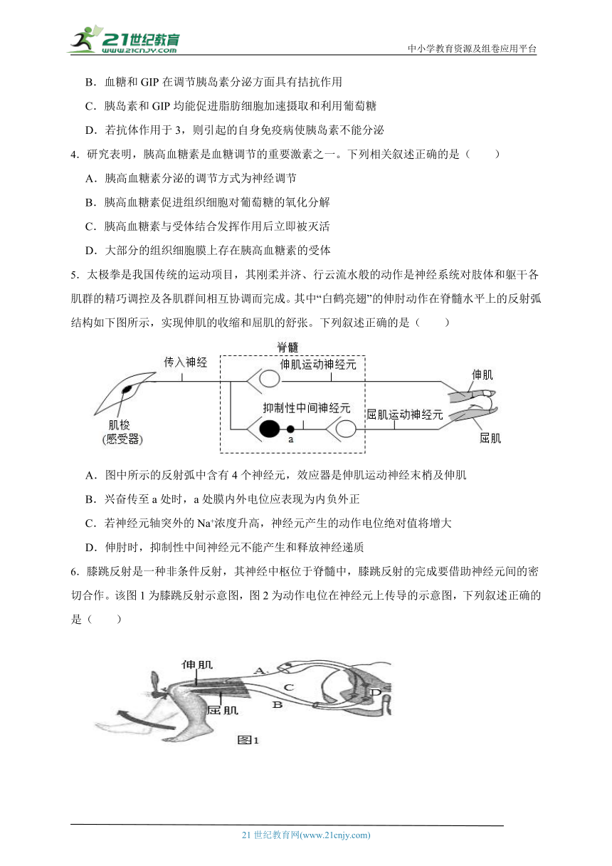 2023-2024年学段高中生物沪科版（2019）高二上学期期末测试模拟题（解析版）