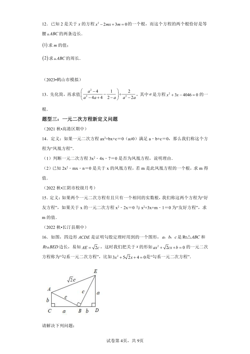 第二章 专题04一元二次方程 同步学与练（含解析）2023-2024学年九年级数学上册北师大版