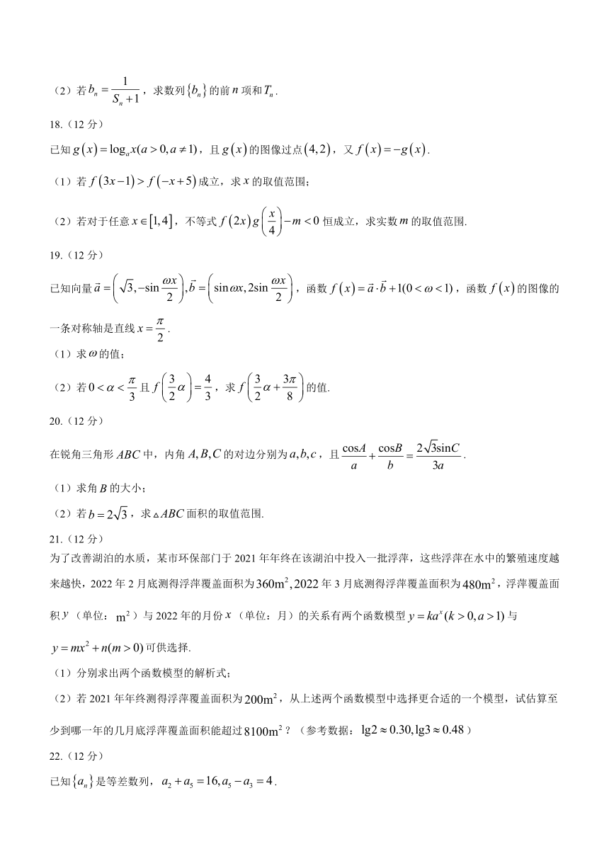 河北省邢台市邢台部分高中2024届高三上学期11月期中考试数学试题（含答案）