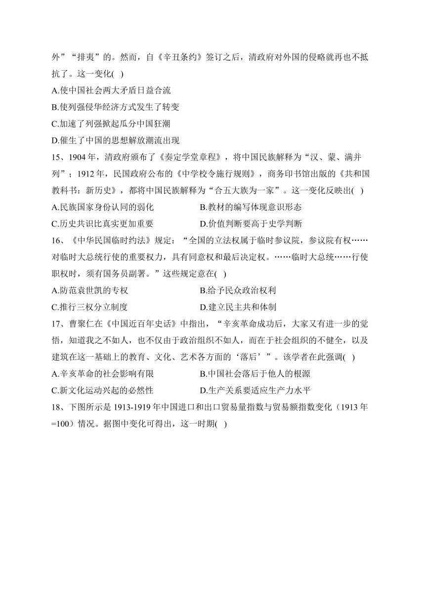 山西省2024届高三上学期10月联考历史试卷(含解析)