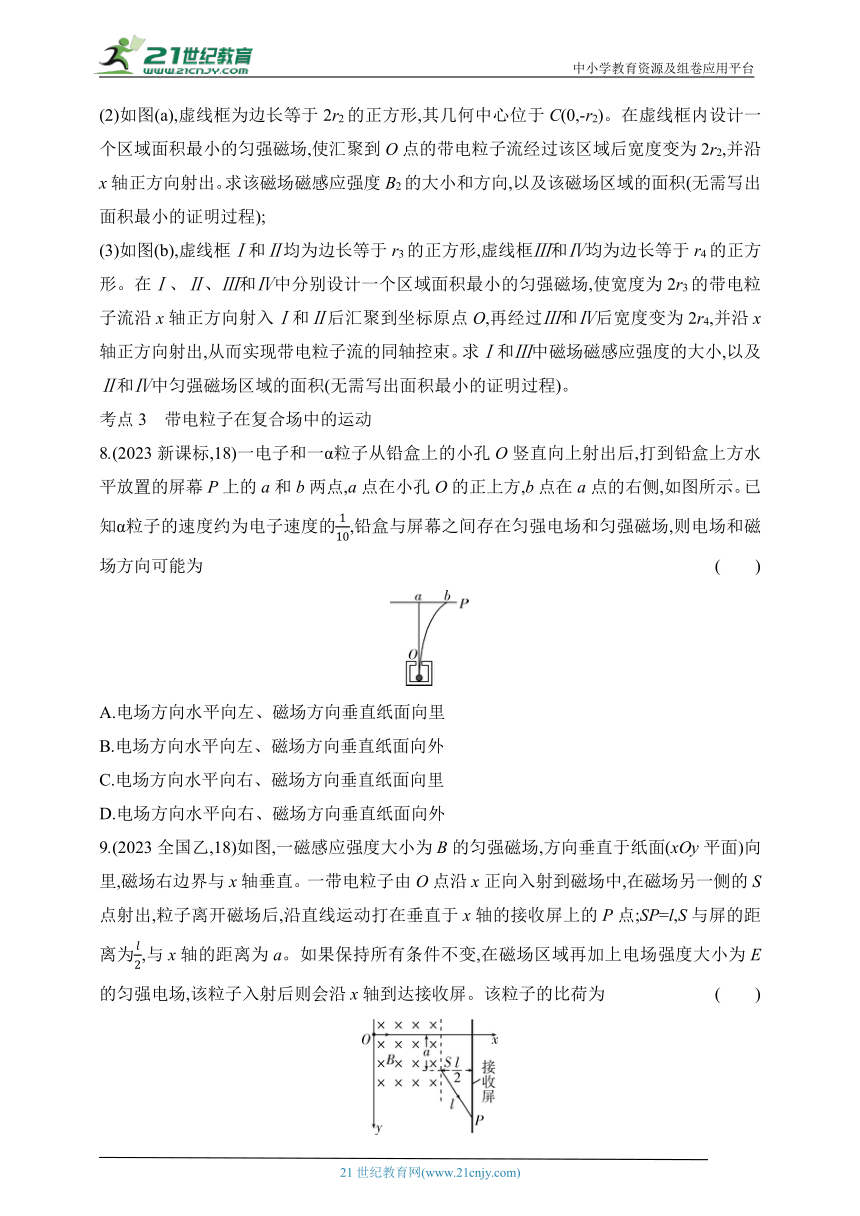 2024鲁科版高中物理选择性必修第二册同步练习--第1章 安培力与洛伦兹力拔高练