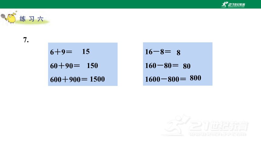 苏教版小数二下（六）两、三位数的加法和减法 练习六 教材练习课件