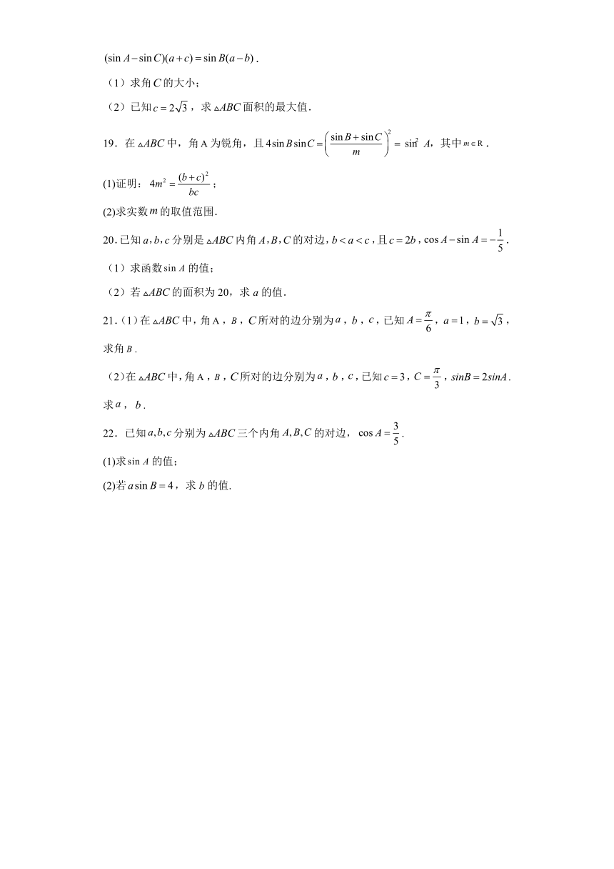 11.2 正弦定理 练习（含解析）
