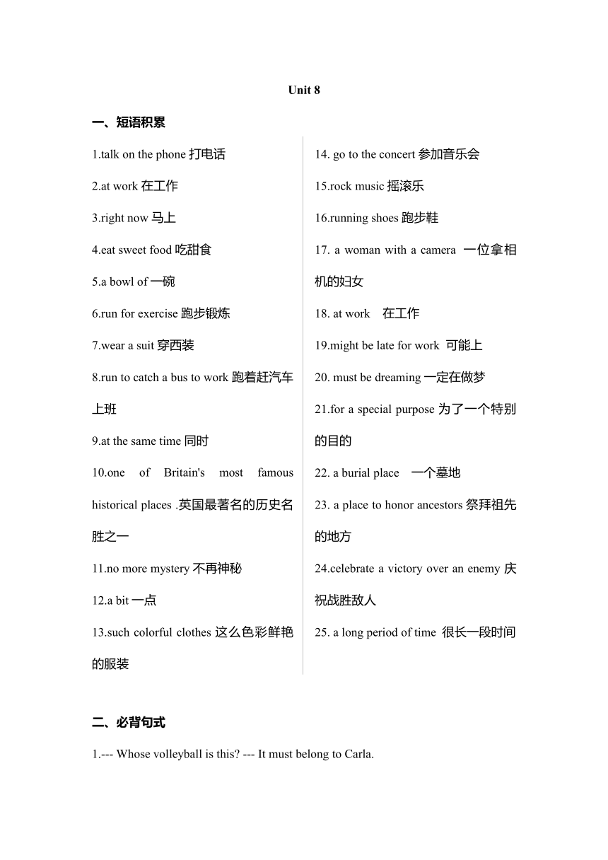 人教版英语九年级全册Unit 8 How do you make a banana milk shake?知识点+练习（无答案）