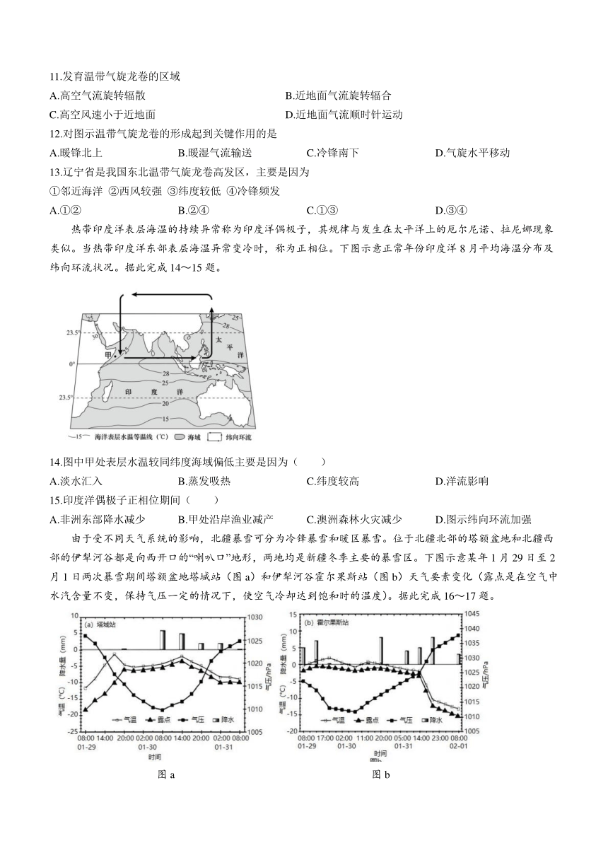 山东省聊城颐中外国语学校2023-2024学年高三上学期期中考试地理试题（含答案）