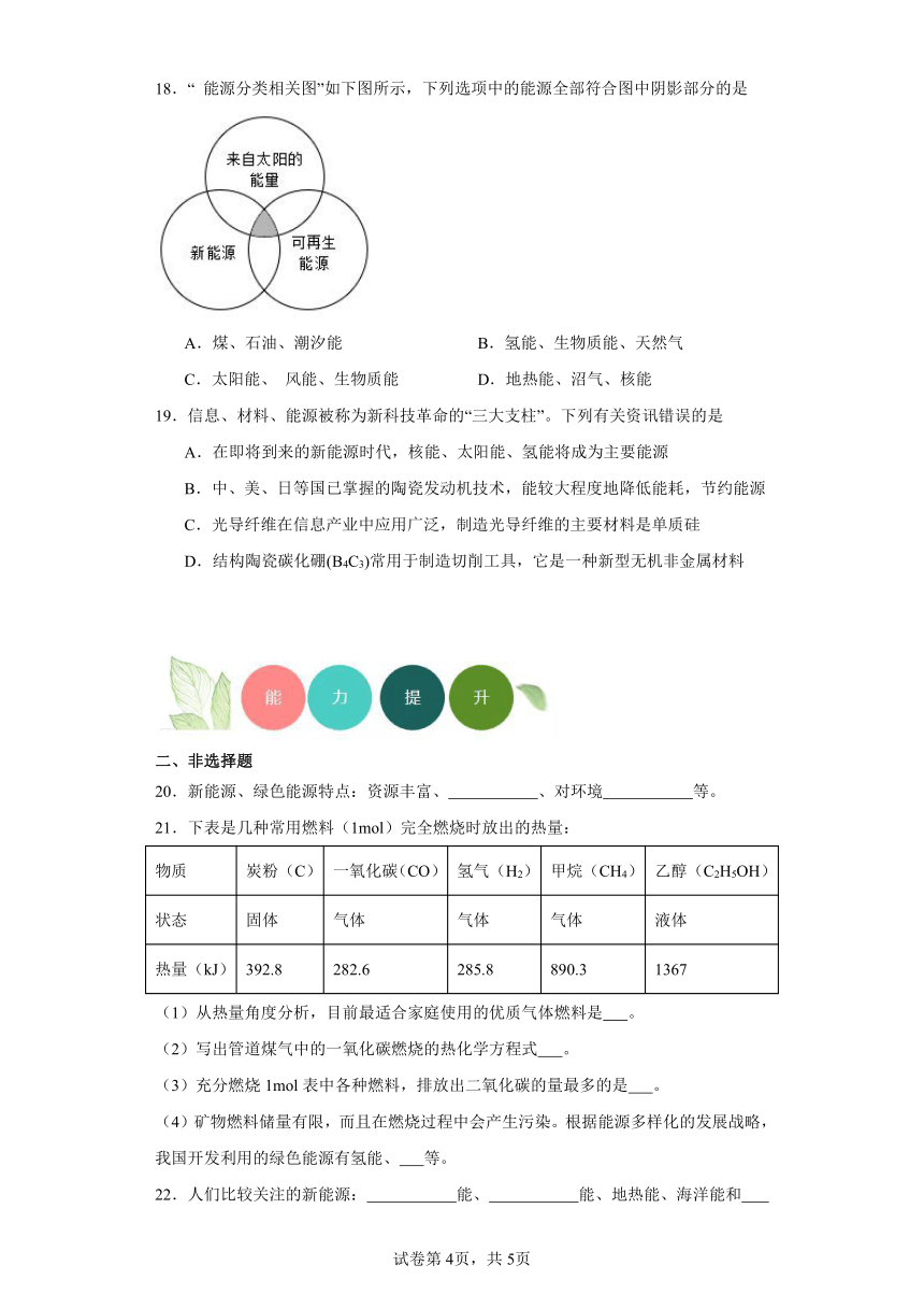 6.2.3氢燃料的应用前景分层练习（含解析）2023-2024学年苏教版（2019）高中化学必修第二册