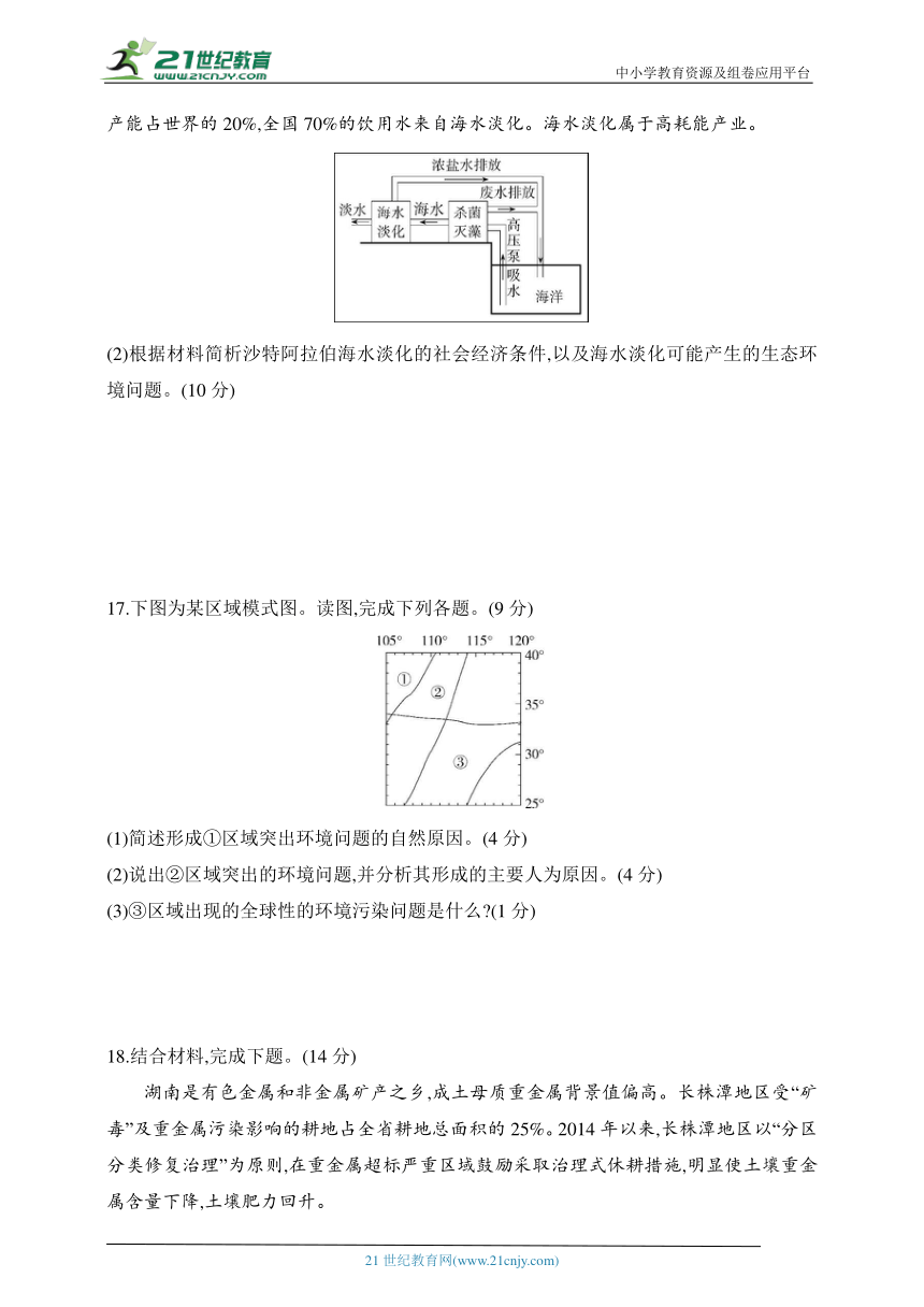 2024湘教版高中地理选择性必修3同步练习题--第一章　资源、环境与人类活动（含解析）