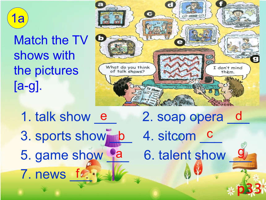 Unit 5 Do you want to watch a game show?Section A 1a-1c 课件 人教版英语八年级上册 (共21张PPT)