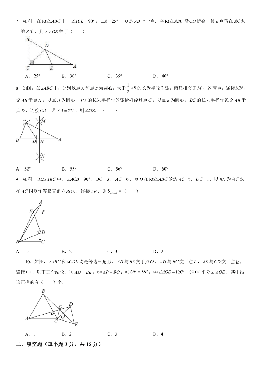 辽宁省抚顺市新抚区2023-2024学年八年级上学期期中数学试题（含解析）