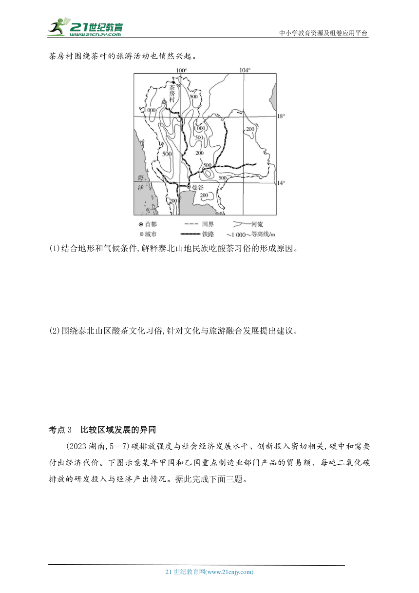 2024鲁教版高中地理选择性必修2同步练习题--第一单元　地理环境与区域发展拔高练（含解析）