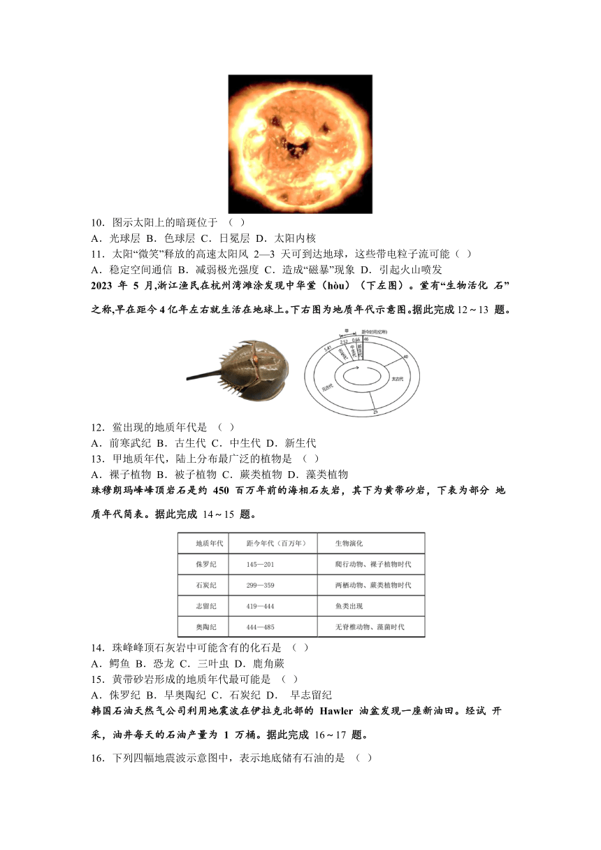 四川省成都市武侯区2023-2024学年高一上学期期中考试地理试题（含答案）