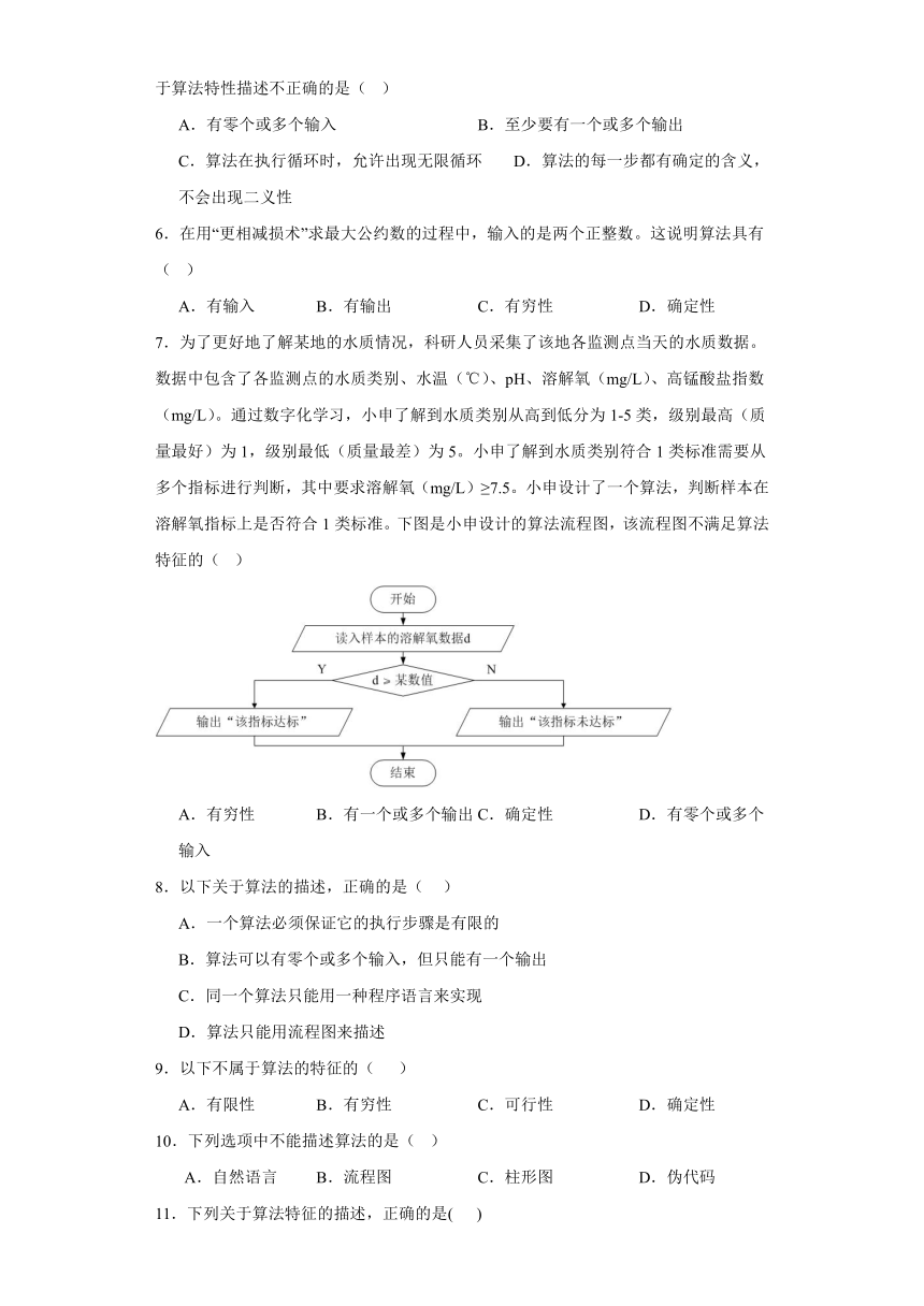 第四单元 计算机与问题解决 单元测试（含答案）2022-—2023学年教科版（2019）高中信息技术必修1