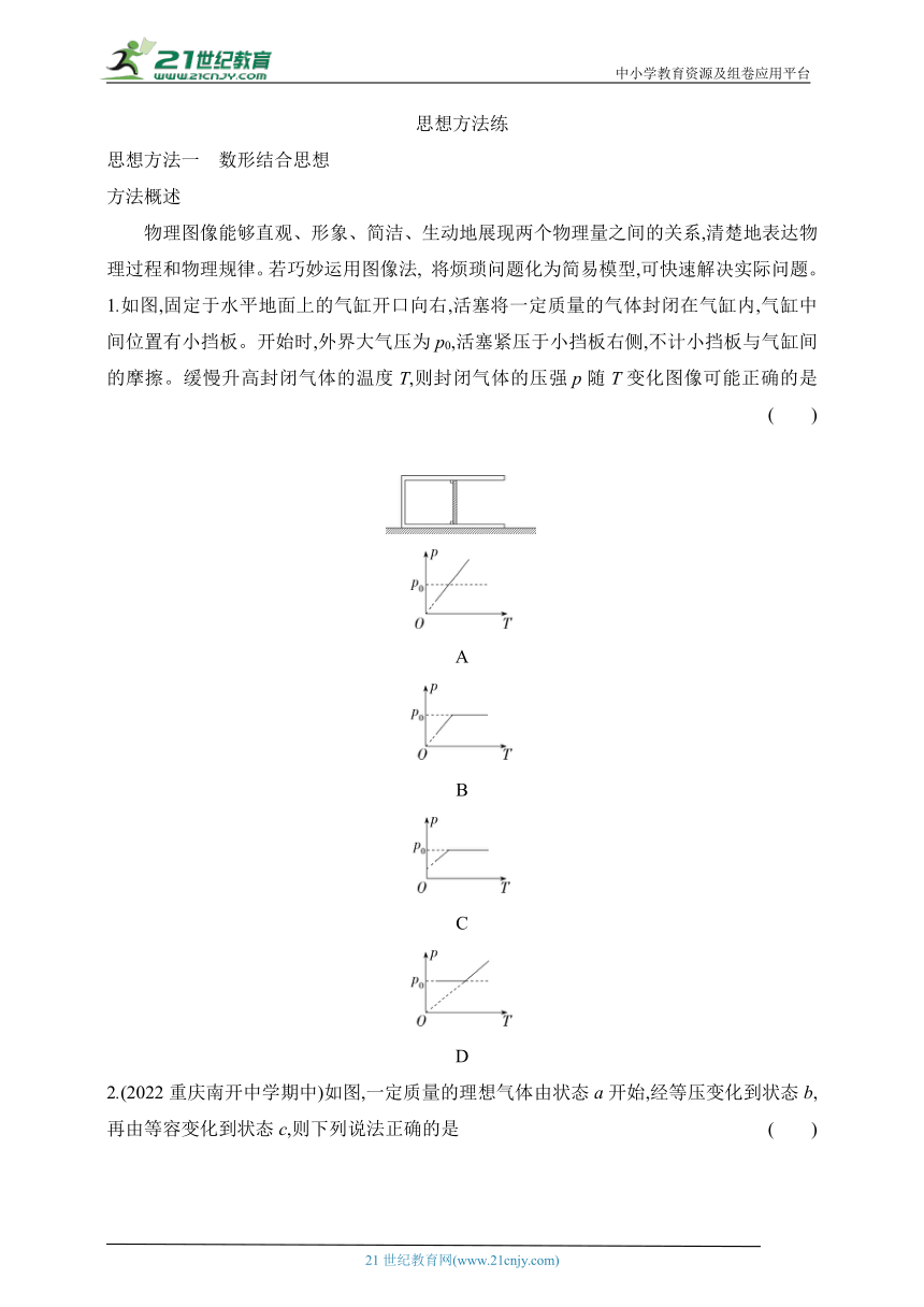 2024鲁科版高中物理选择性必修第三册同步练习--第1章 分子动理论与气体实验定律复习提升