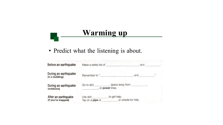 Unit 4 Natural Disasters Listening and Talking 课件（共19张PPT）
