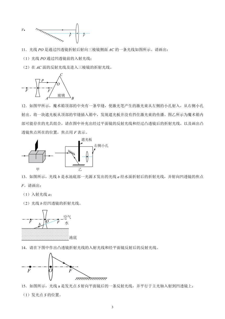 人教版八年级物理光学作图选编——透镜作图（含答案）