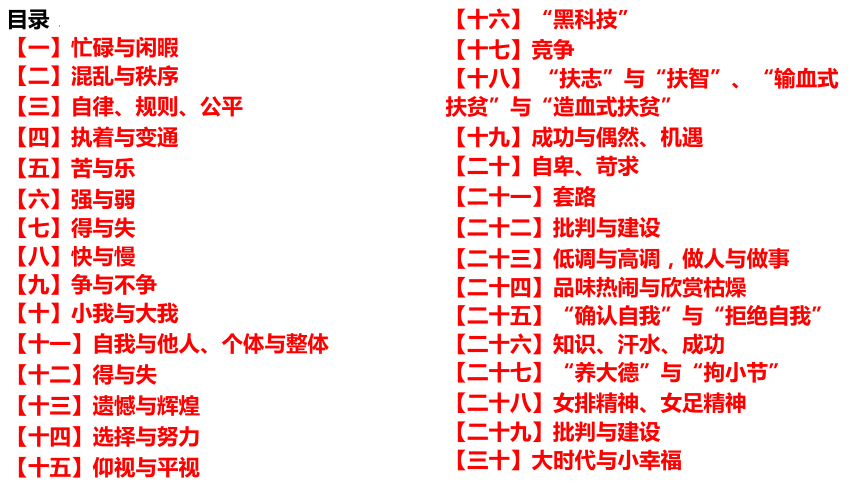 2024届高考写作素材：常见思辨主题的顶级分论点 课件(共22张PPT)