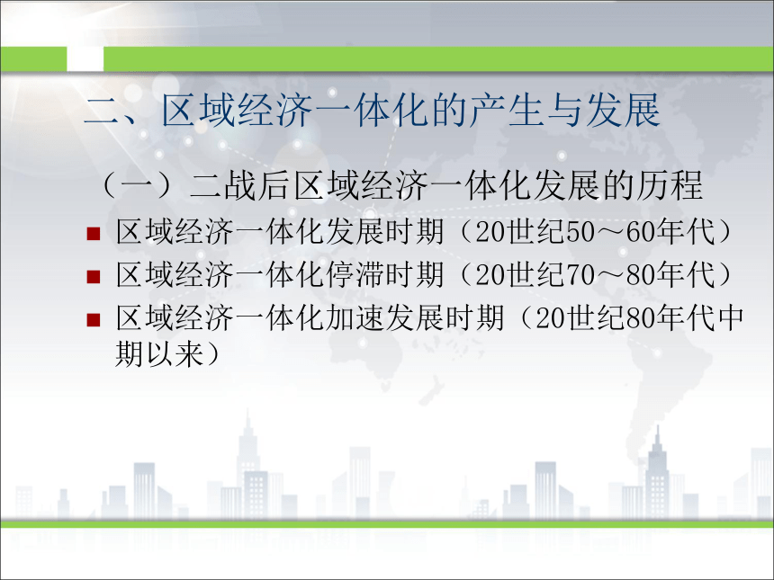 第7章区域经济一体化与中国的一带一路战略 课件(共25张PPT)- 《新编国际贸易教程》同步教学（西安科大·2017）
