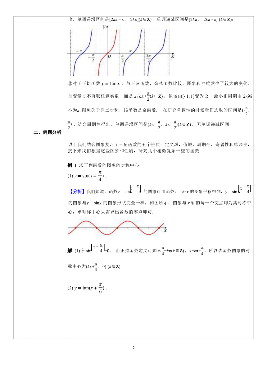 5.4三角函数的图象与性质应用 第一课时 教学设计（表格式）