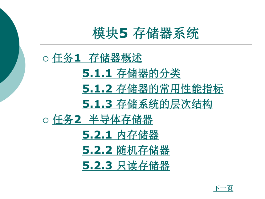 中职《计算机原理》（大连理工·2010） 模块5 存储器系统 同步课件(共55张PPT)