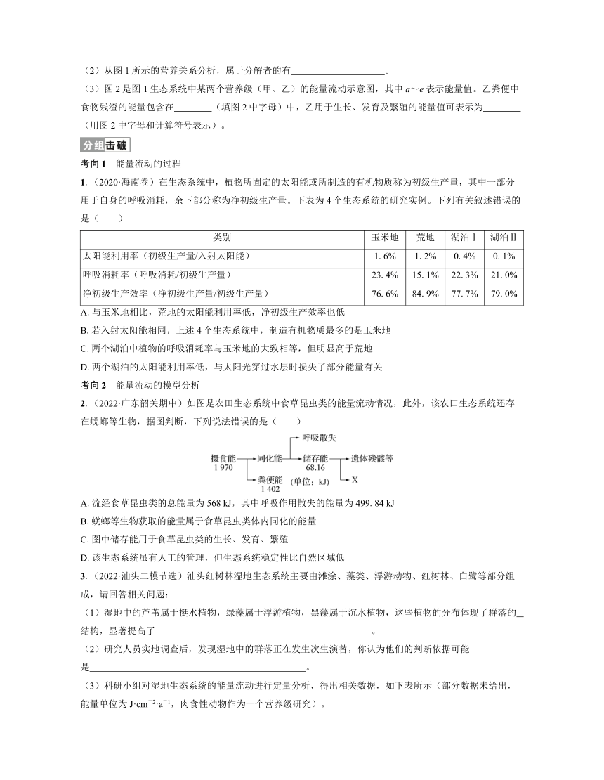 新人教生物一轮复习学案：第41讲　生态系统的能量流动（含答案解析）