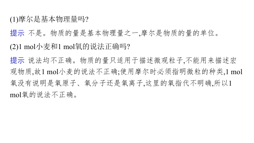 1.3.1　物质的量及其单位　摩尔质量课件(共35张PPT)2023-2024学年高一化学鲁科版必修第一册