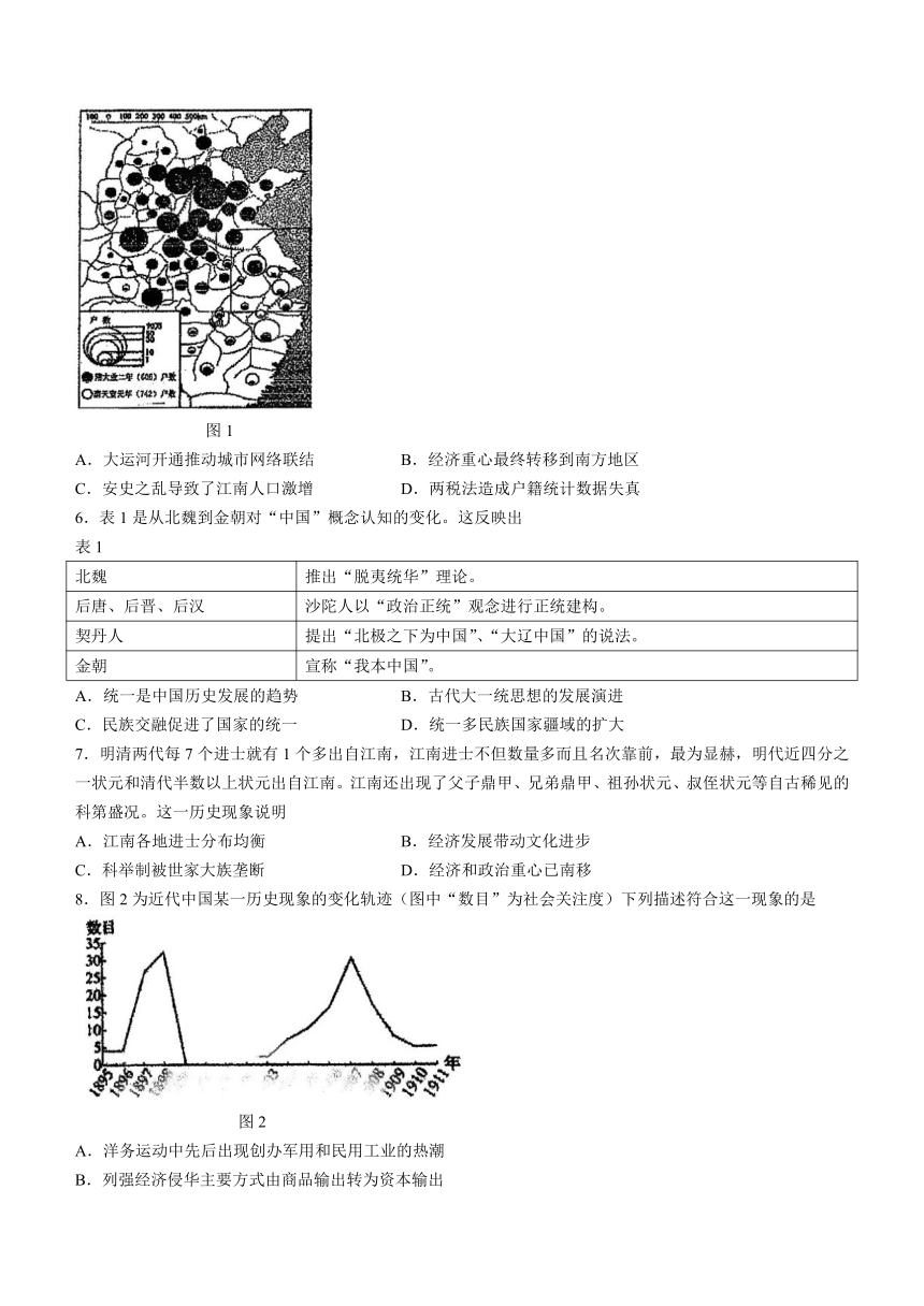 天津市第四十七中学2024届高三上学期期中考试历史试题（含答案）