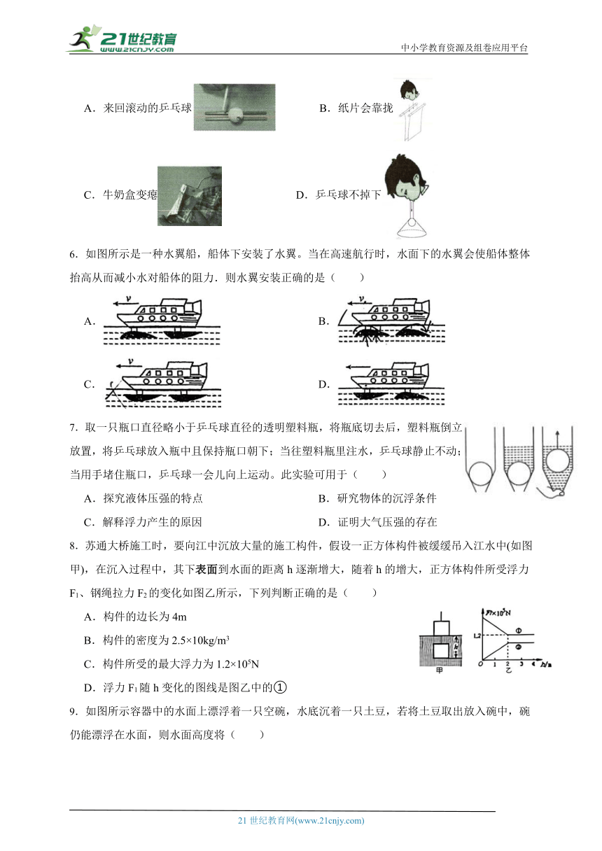 2024年中考科学第一轮复习：物理之压强、浮力