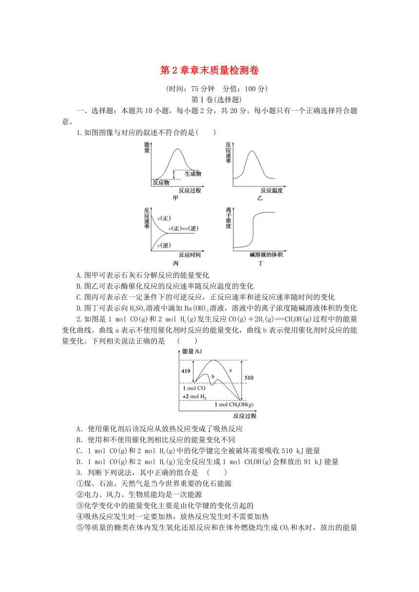 鲁科版必修第二册高中化学第2章化学键化学反应规律章末质量检测卷（含解析）