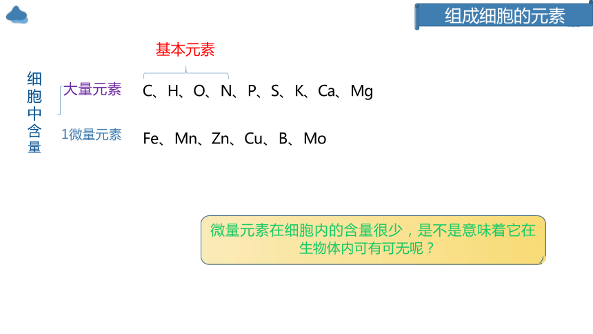 2.1 细胞中的元素和化合物(共15张PPT)-高一生物学（人教版2019必修1）