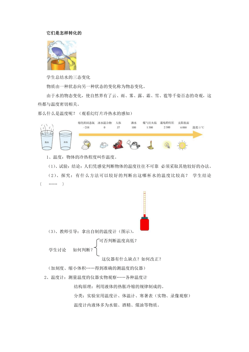 12.1 温度与温度计 教案2023-2024学年沪科版物理九年级全一册