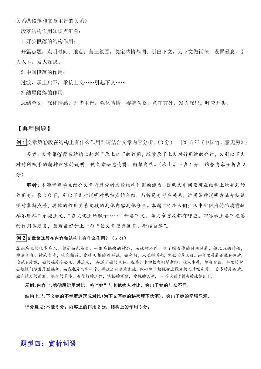 2024中考语文一轮专题复习：现代文阅读六种题型答题步骤