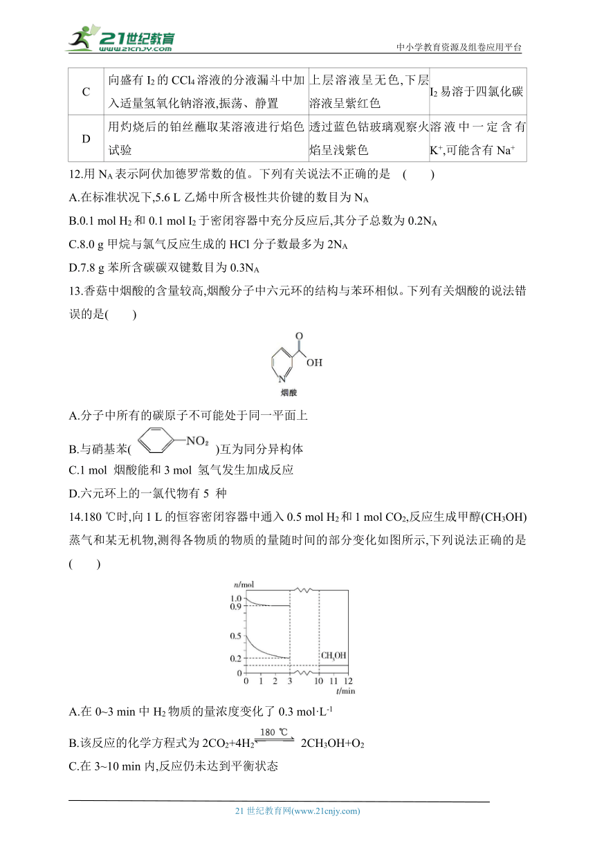 2024鲁教版高中化学必修第二册同步练习题--全书综合测评（含解析）