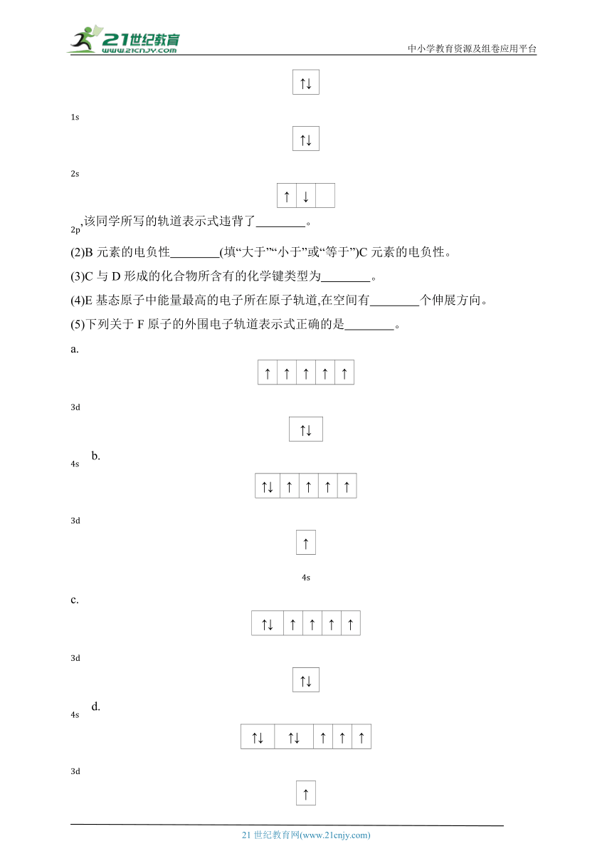 2024苏教版高中化学选择性必修2同步练习题--第2章 原子结构与元素性质拔高练（含解析）