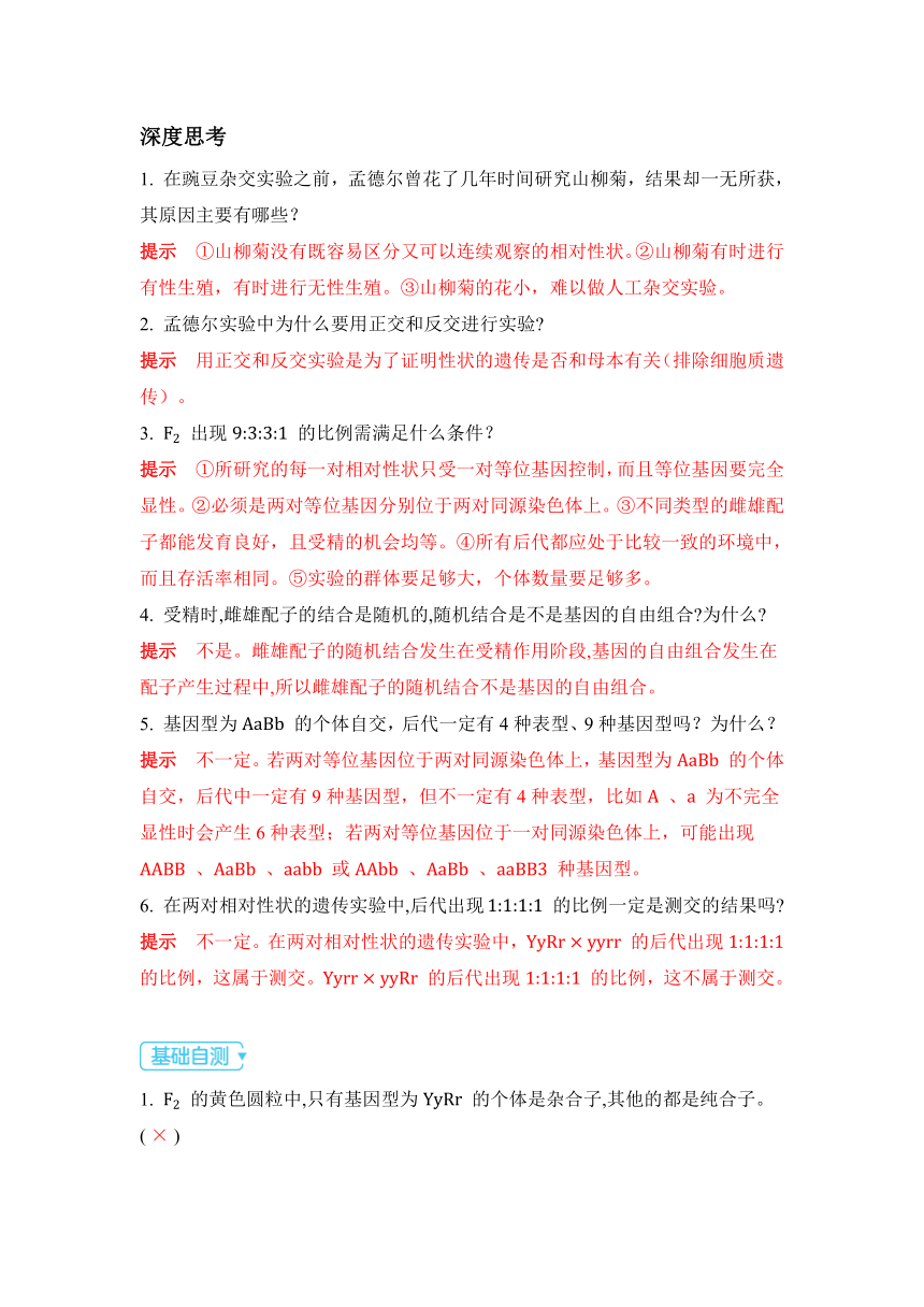 生物学高考备考学案：5-2 基因的自由组合定律（含答案）