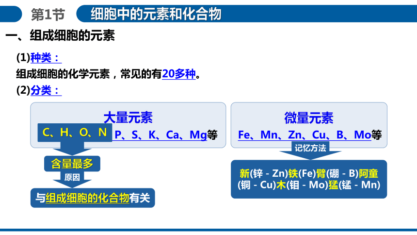 2.1细胞中的元素和化合物课件（共35张PPT）2023-2024学年高一上学期生物人教版必修1