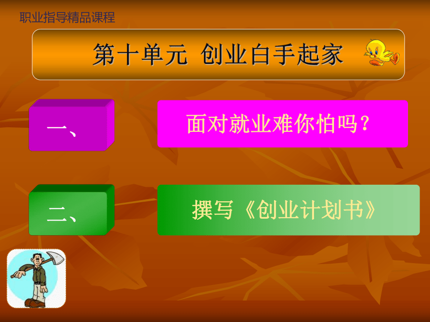 第十单元   创业白手起家 课件 (共28张PPT)《大学生职业指导实训》（高教版）