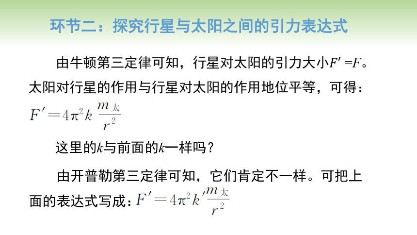 人教版高中物理必修第二册 第7章 第2节 万有引力定律（课件）(共17张PPT)