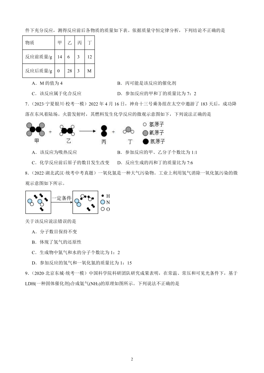 2023-2024学年人教版化学九年级上册单元综合复习题——第五单元：化学方程式（含解析）（宁夏地区适用）