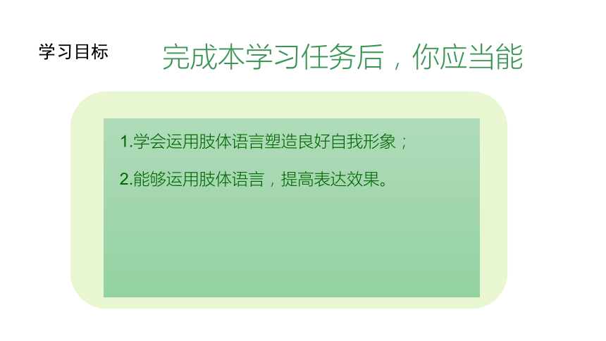 专题六  运用肢体语言，增强表达效果 课件(共104张PPT) 《表达与沟通能力训练（第四版）》（高教版）