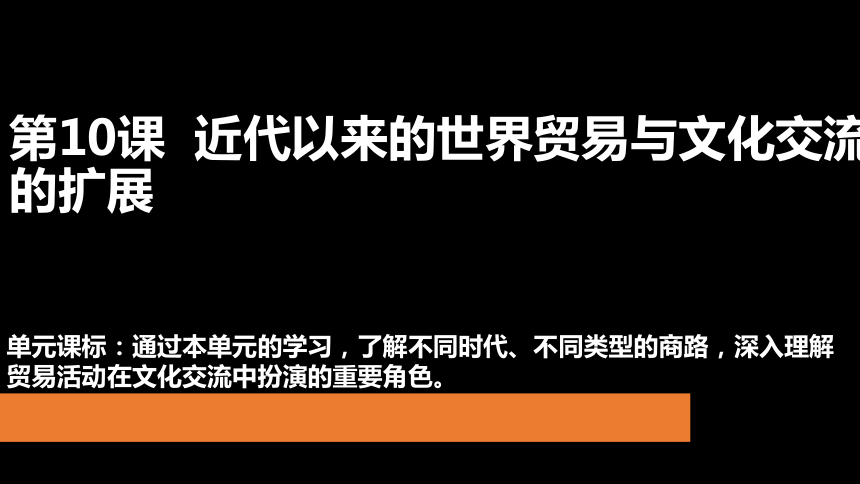 2020-2021学年统编版历史选择性必修3第10课  近代以来的世界贸易与文化交流的扩展 课件（共23张PPT）