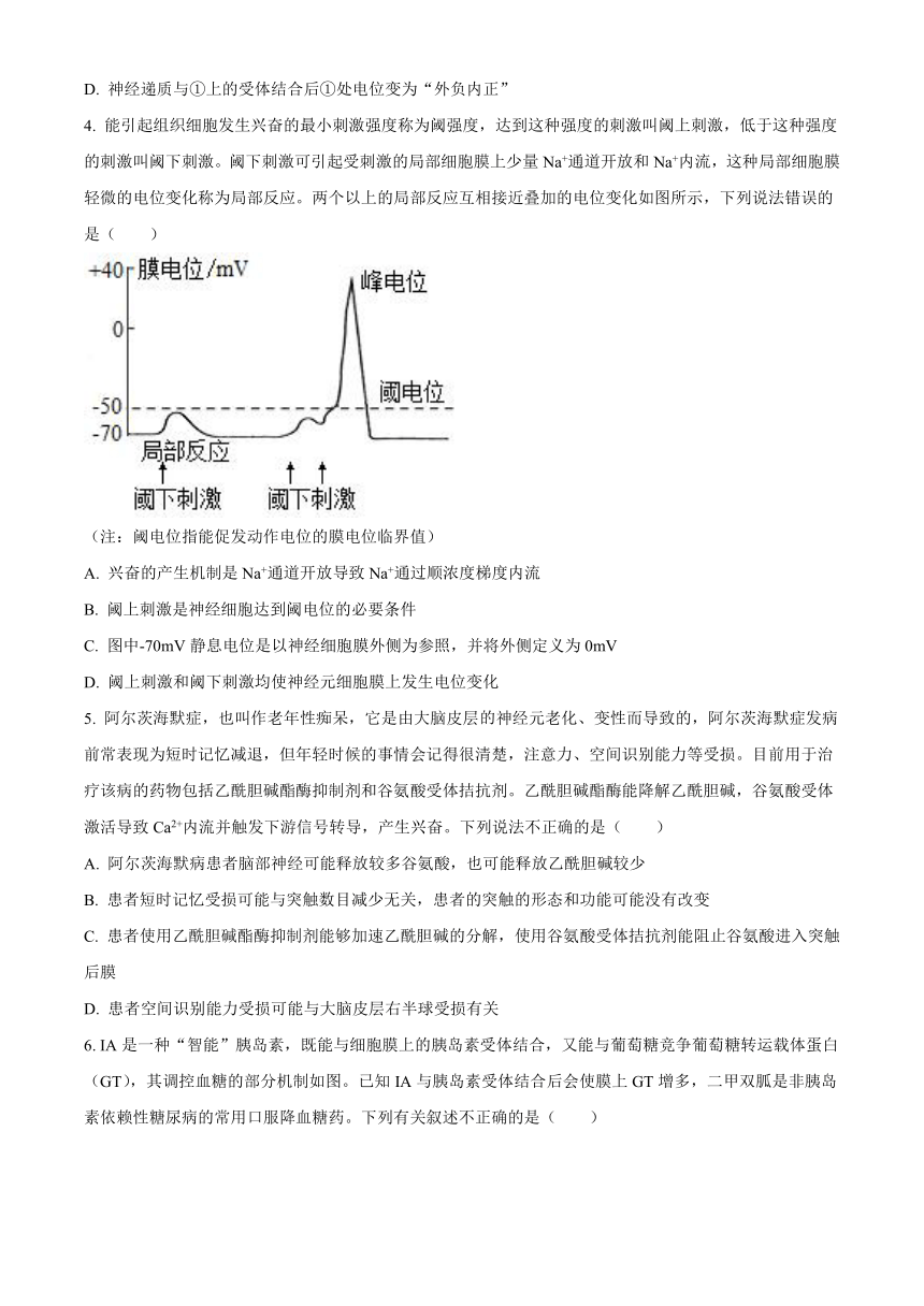 江苏省无锡市锡东高级名校2023-2024学年高二上学期期中考试生物（解析版）