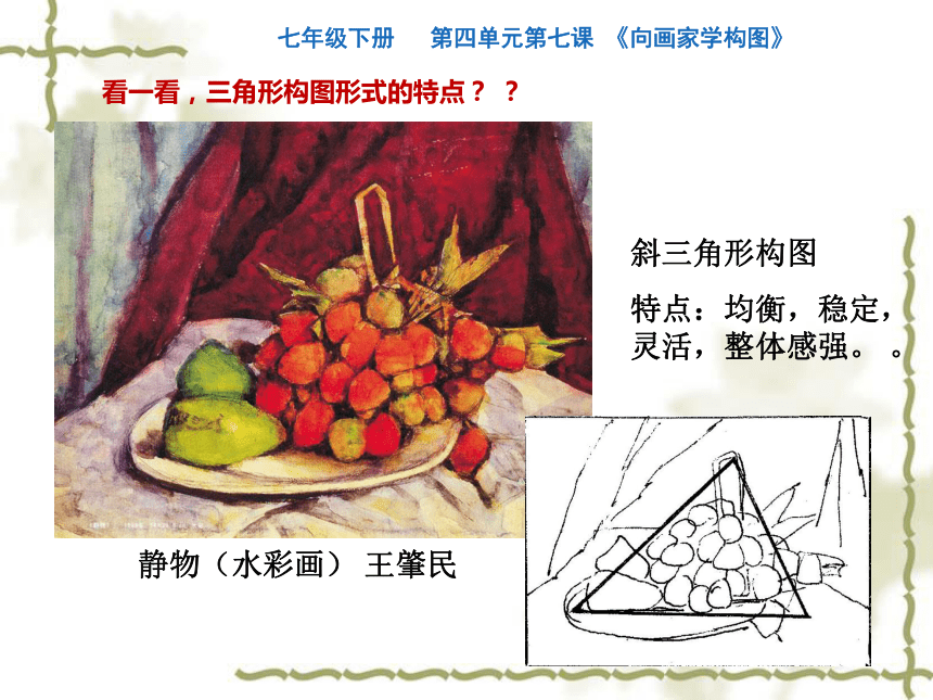 岭南版初中美术七年级下册 7.向画家学构图   课件(共29张PPT)