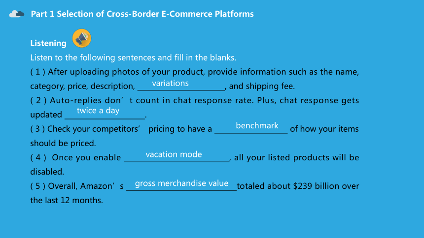 Unit 3 Opening a Cross-Border  E-Commerce Store  part1 课件（23张PPT）《跨境电子商务英语》同步教学（人民邮电版）