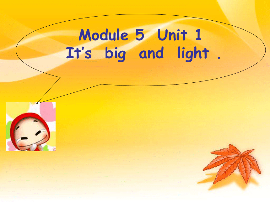 Unit 1 It’s big and light 课件