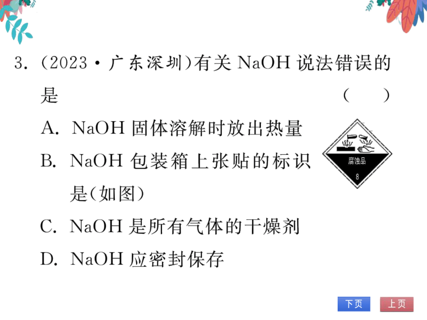 【同步精讲-习题课件】第十单元《酸和碱》课题1 第3课时 几种常见的碱 碱的化学性质-人教版化学九下