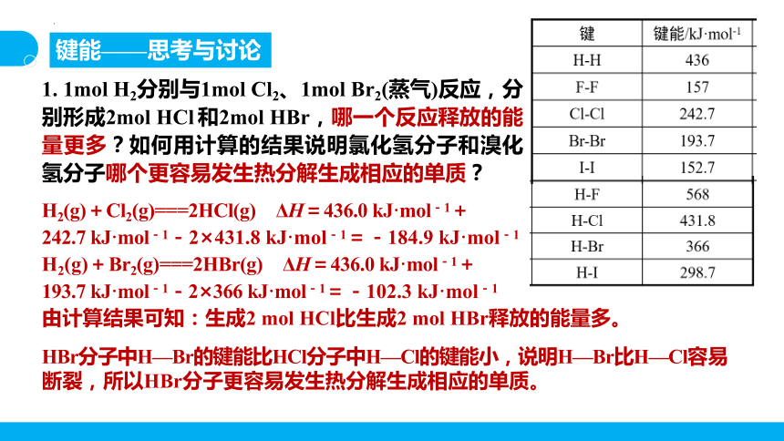 化学人教版（2019）选择性必修2 2.1.2键参数——键能、键长与键角 课件（共24张ppt）