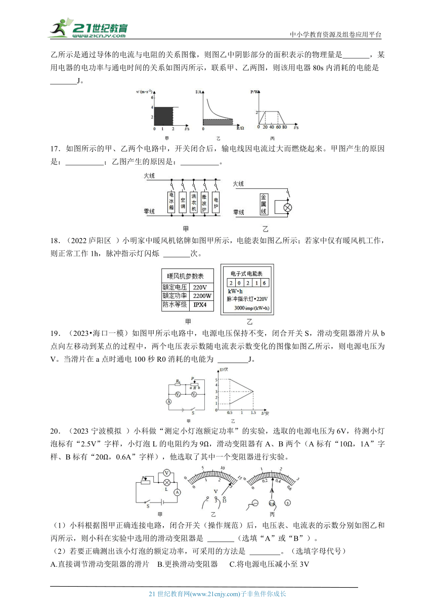 2024中考冲刺——电能错题精选