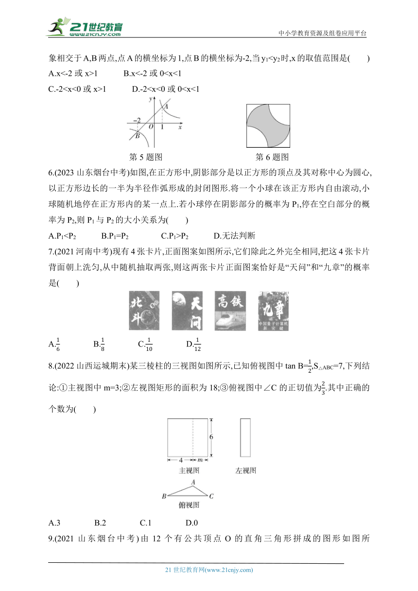 2024鲁教版五四制数学九年级下学期课时练--期末素养综合测试(二)（含解析）