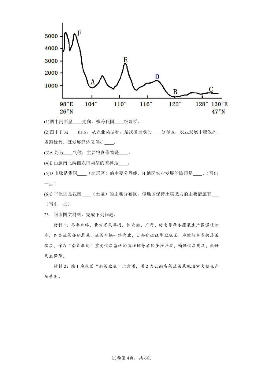 4.1因地制宜发展农业同步练习（含答案）商务星球版初中地理八年级上册