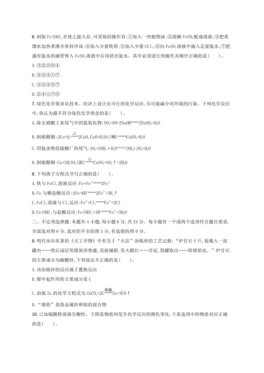 苏教版必修第二册2023-2024学年高中化学专题9金属与人类文明测评A卷（含解析）